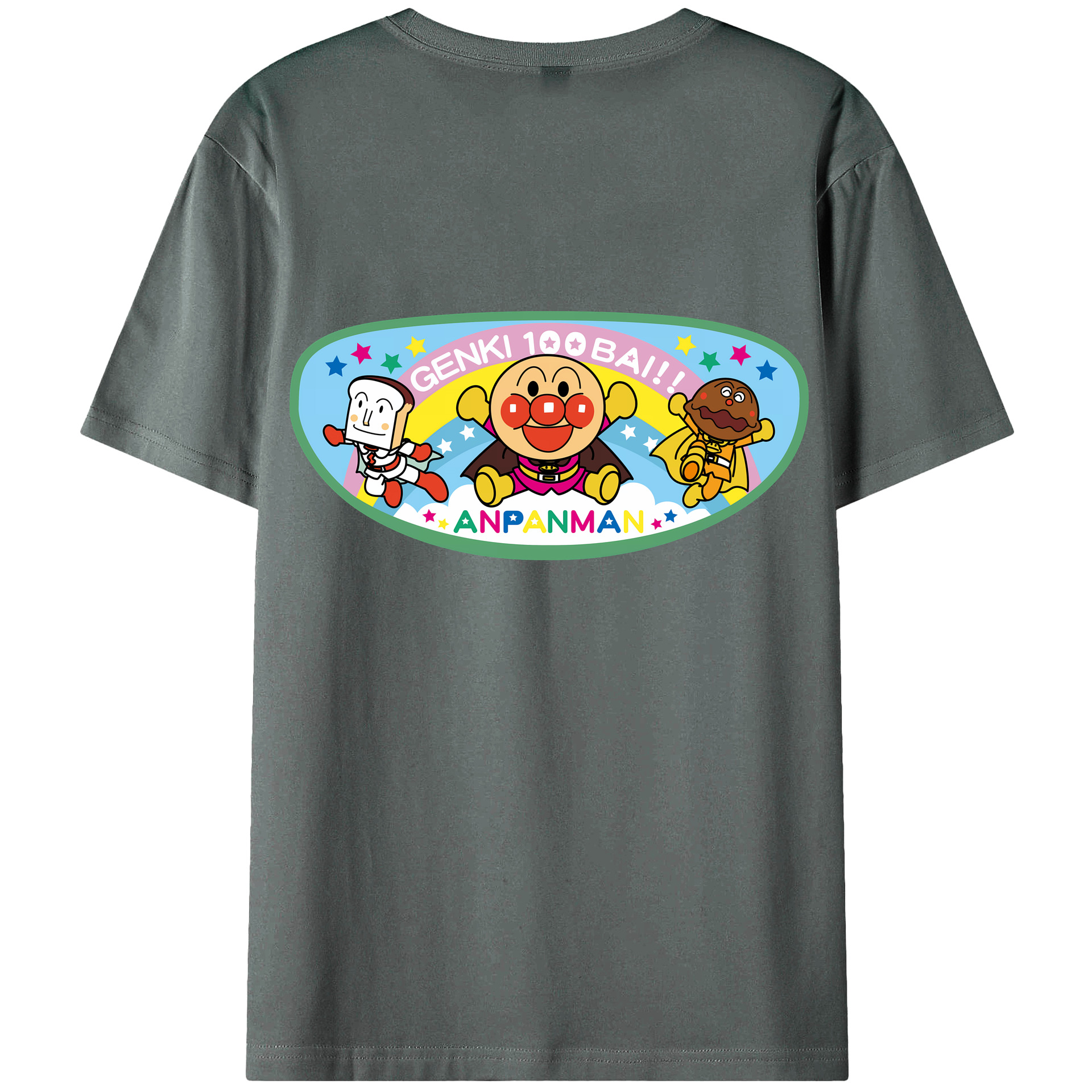 （画像用） アンパンマン Anpanman 綿100％ メンズ半袖Tシャツ（バックプリント） 通気性